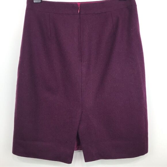 J. Crew The Pencil Skirt Burgundy Wool Blend Skirt - Picture 2 of 9
